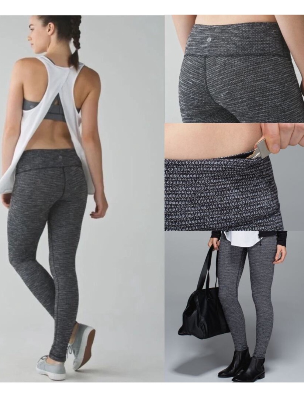 Lululemon Wunder-Under Textured Knit leggings, Sz 4